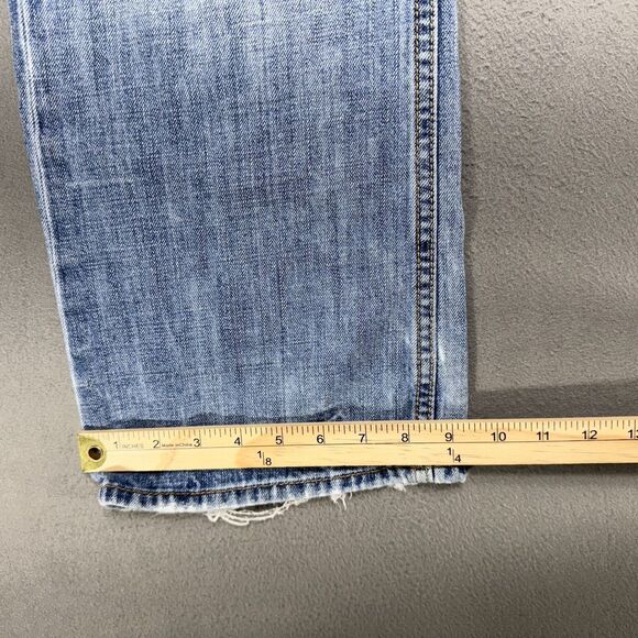 American Eagle Jeans Men 32x29 Blue Bootcut Ripped Stained Grunge American Denim - Picture 6 of 12